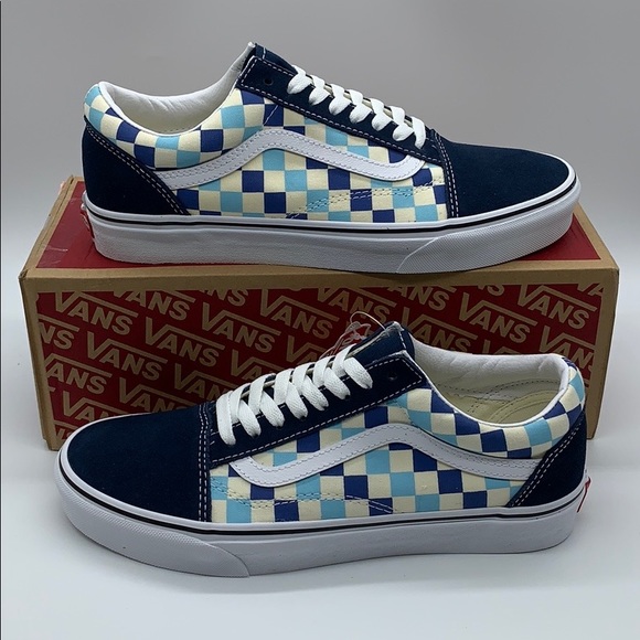 blue topaz checkered vans